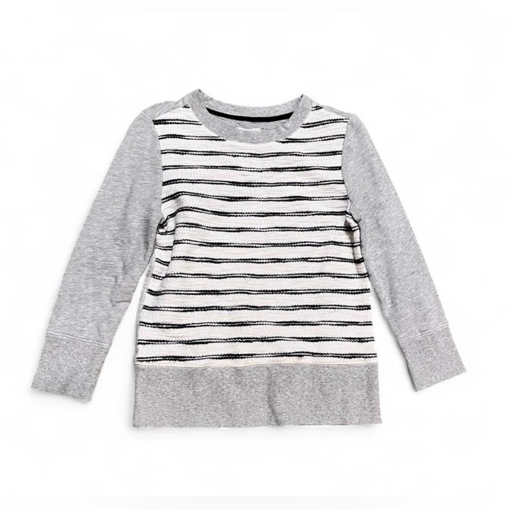 Lou & Grey Women’s XS Long Sleeve Shirt - Gray and Black Stripes Lightweight